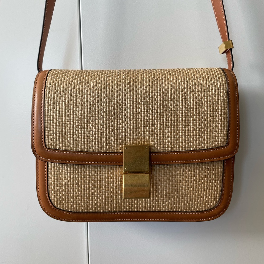 Celine classic box raffia bag